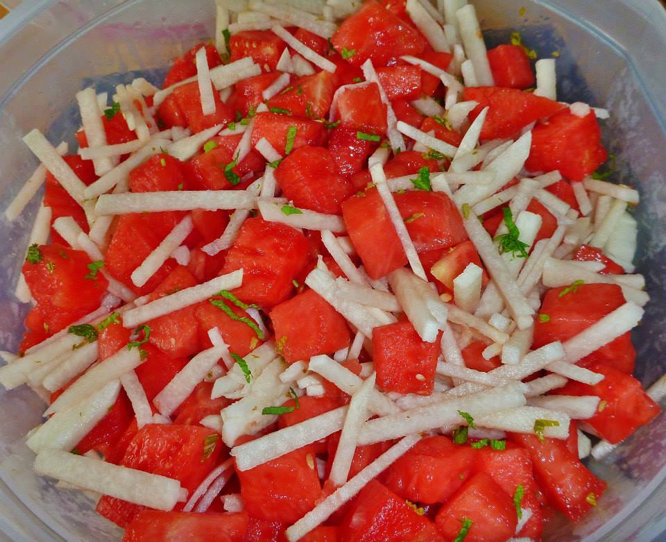 What’s for dinner One of our favorites Watermelon Jicama Mint Salad
